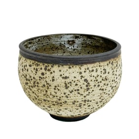 Otto Heino Art Pottery Textured Brown White Vase Bowl Signed 2000