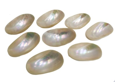 8 Mother of Pearl Oval Caviar Dishes 20th Century