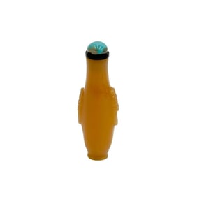 Chinese Carved Opaque Coffee Glass Snuff Bottle circa 1850
