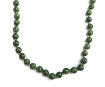 14k Yellow Gold Chrysoprase Beaded Single Strand Necklace