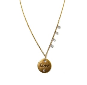 Meira T. 14k Yellow Gold Diamond and White Sapphire Love Necklace