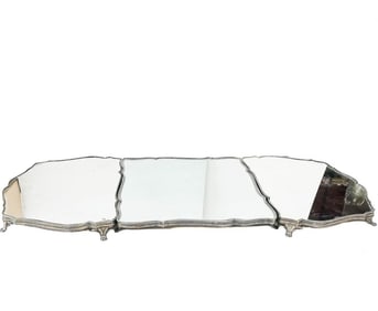 3 Piece Christofle French Silver Plate Mirrored Table Plateau Surtout de Table