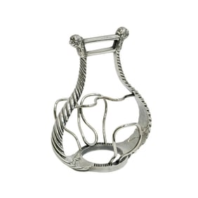 Hermes Paris Silver Plate Pipe or Cigar Holder Lyre Form circa 1950