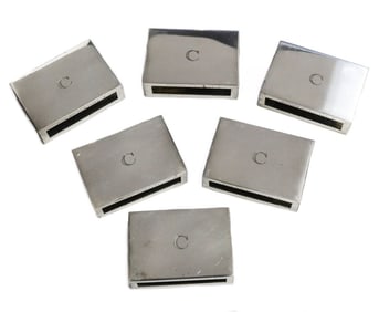 6 Tiffany & Co. Makers Sterling Silver Match Box Holders #22300