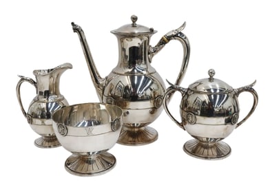 Gorham Mfg. Silver Soldered 4 Piece Coffee Service circa 1900
