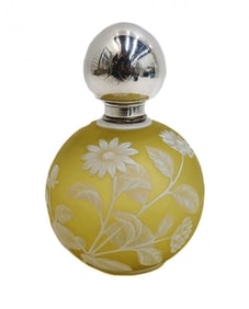 Gorham Sterling Silver Mounted Cameo Art Glass Thomas Webb Scent Bottle c1900
