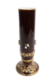 KPM Porcelain and Gilt Vase, circa 1850. Applied Checkered Accents