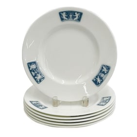 6 Minton England Porcelain Pate sur Pate 10.75 in Plates Alboin Birks circa 1925