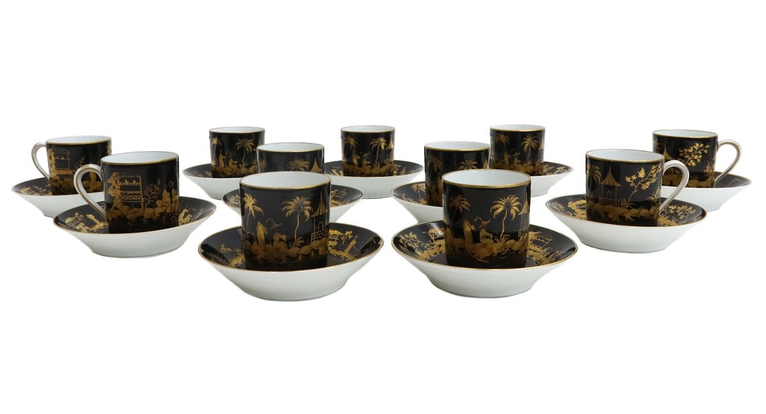 11 Tiffany & Co Le Tallec Paris Porcelain Demitasse Cup Saucers Nuits de Chine (1 of 11)