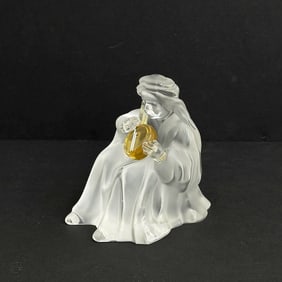 Saint St Louis France Crystal Art Glass Musician Figurine Mandolin Player