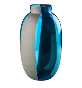 Venini Koori Aquamarine and Concrete Vase by Babled. Unwrapped in Box