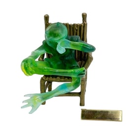 Daum Pate de Verre Glass Sculpture Frog Grenouille Philosophe Gille de Kerversau