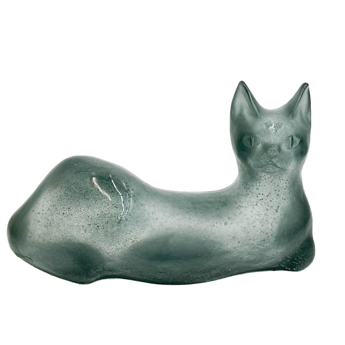 Daum France Pate de Verre Art Glass Sculpture Recumbent Cat Lhoste Ltd Ed/300 (1 of 8)
