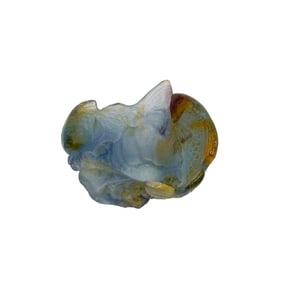 Daum France Pate de Verre Art Glass Small Fish Bowl