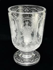 Andrews for Webb Corbett Engraved Glass Footed Vase
