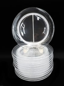 12 Lalique France Glass Dessert Plates in Phalsbourg Signed