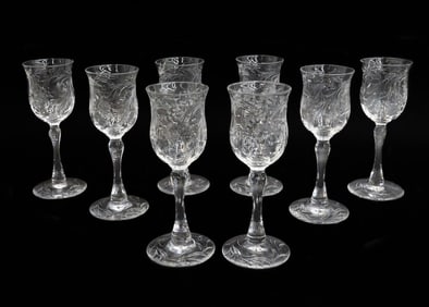 8 Webb Corbett Cut Glass Wine Goblets in WEC84