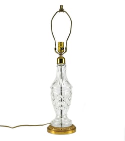 Waterford Crystal Giftware Lamp, Elegant Balustrade Form W / Diamond Cuts