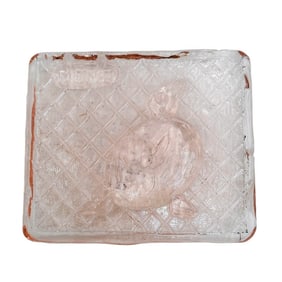Max Ernst (1891-1976) for Fucina degli Angeli Pink Cast Art Glass Tile Bird