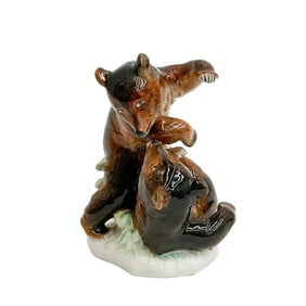 Meissen Germany Hand Painted Porcelain Figural Group Bears circa 1920
