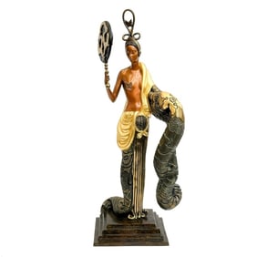Erte Romain de Tirtoff Gilt Bronze Sculpture Bamboo Ltd Ed/375 Signed