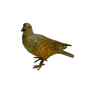 Franz Bergman Austrian Gilt Bronze Figure Sculpture Dove Bird Signed