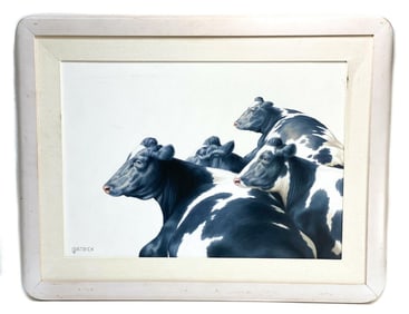 Lorna Patrick (American 20th C) Oil on Canvas "Simple as Black and White" 1993