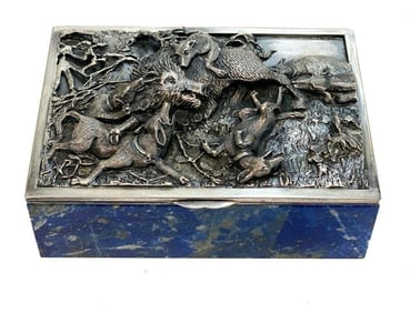 Taillan Adriano Dunhill 800 Silver Lapis Lazuli Box