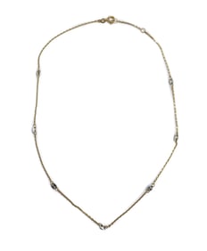 Friedrich Binder 750 18k Yellow and White Gold Cable and Mariner Chain Necklace