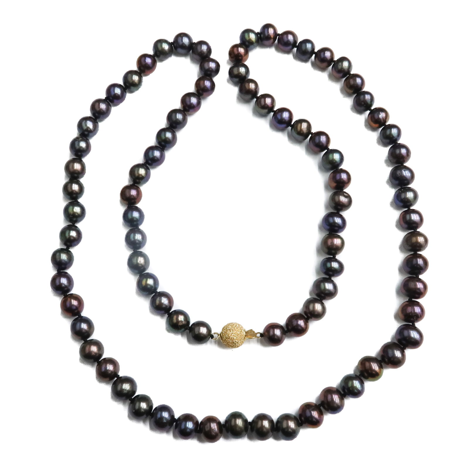 14k Yellow Gold Black Tahitian Pearl Single Strand Necklace (1 of 6)