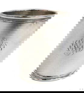 Mark J. Scearce Sterling Silver President Stamp Richard Nixon Julep Cup: Mark J. Scearce Shellbyville Kentucky sterling silver julep cup. Monogrammed "CDO" to central area. Mark J. Scearce sterling silver mark to underside and presidential stamp "RMN" for President