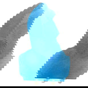Daum Pate de Verre Blue Sculpture Confidences Colloque Sentimental by See Ltd Ed: Daum France Pate de Verre Blue Sculpture "Confidences / Colloque Sentimental" by Gilberte See. Blue pate-de-verre glass sculpture depicts abstracted figures embracing. Artist signature to the lower ed