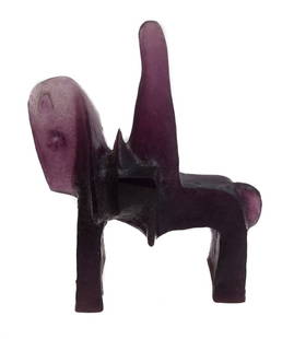 Daum Pate De Verre Art Glass Sculpture Parsifal by Claude Wetzstein Ltd Ed 200: Daum Pate De Verre art glass sculpture parsifal by Claude Wetzstein. Abstract sculpture of a man on horse. Signed "Daum" and artist marked "Claude Wetzstein" Limited edition of 200. Weight Approx., 5