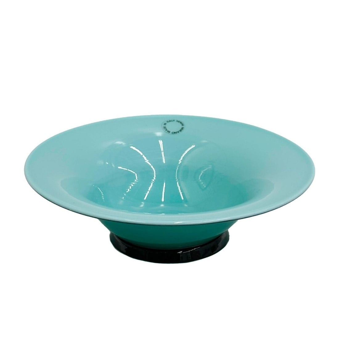 Venini Murano Italian Blue Art Glass Bowl Signed  1985 (1 of 5)