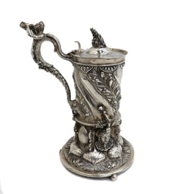 German 800 Silver Tankard of Triton circa 1890