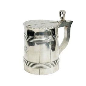 AK Russian 84 Silver Trompe l'oeil Barrel Form Tankard St Petersburg 1870