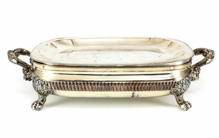 3pc. Matthew Boulton Silverplate Food Warmer, c1800 Hand Chased
