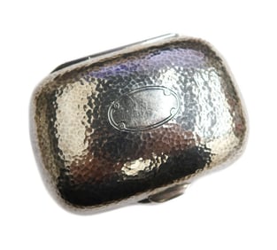 Tiffany & Co Sterling Silver and Gilt Hand Hammered Soap Box #2665E circa 1920
