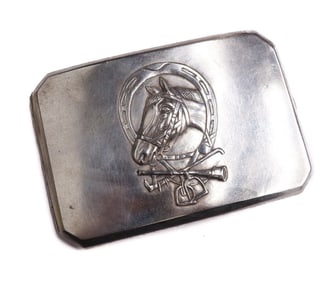 Russian 84 Silver Horse Head and Horseshoe Card Case circa 1910