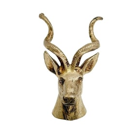 Asprey English Gilt Sterling Silver Kudu Antelope Form Stirrup Cup 1985