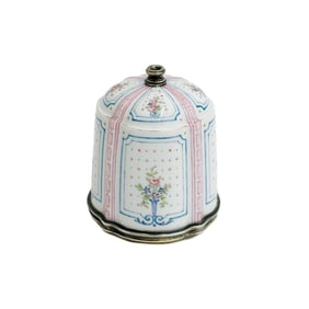 Gustave Keller French Gilt Sterling Silver Mounted Porcelain Atomizer Cover