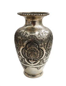 Persian Silver Etched Vase