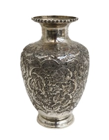 Persian Silver Etched Vase