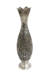 Vartan 84 Persian Silver Footed Scalloped Vase