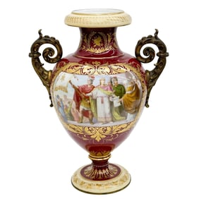 Royal Vienna Austria Painted Porcelain Gilt Bronze Mounted Urn Constantine c1910