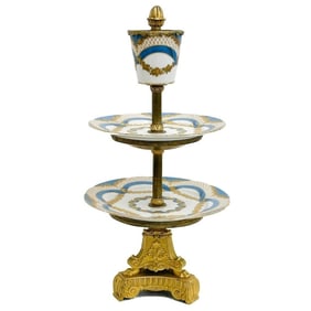 Sevres Porcelain Empire Gilt Bronze Mounted Epergne Tazza 1st half 19th century