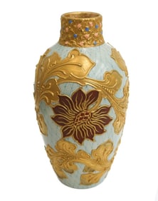 Wedgwood England Golconda Ware Gilt Encrusted Floral Vase circa 1885