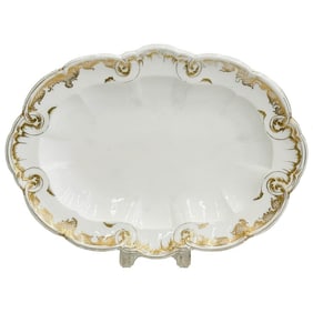 Sevres Gilt Soft Paste Porcelain Oval Platter Plat d'entree a groselles c1775