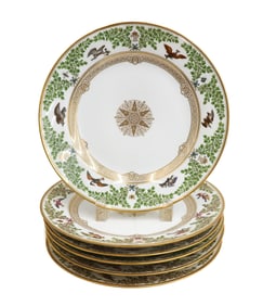 6 Manufacture de Sevres Fontainbleau Pattern 9.5 inch Plates 1839-1843
