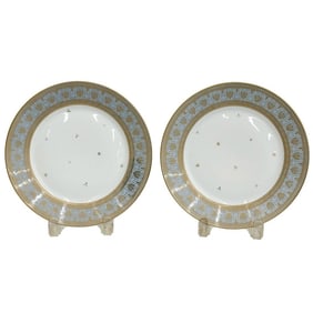 Pair Manufacture de Sevres Blue Agate Porcelain Plates